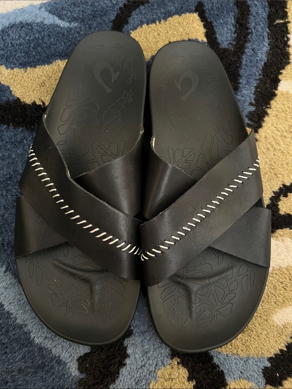 OluKai Kipe'a 'Olu Women's Leather Slide Sandals